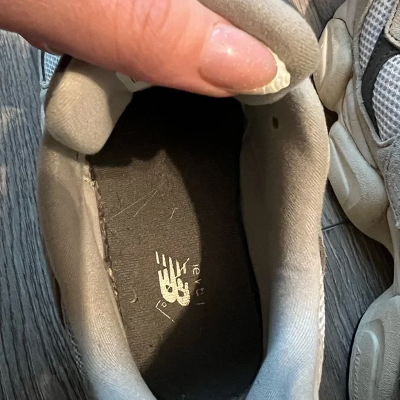 New Balance Cream and Gray Athletic Shoes - Picture 6 of 7